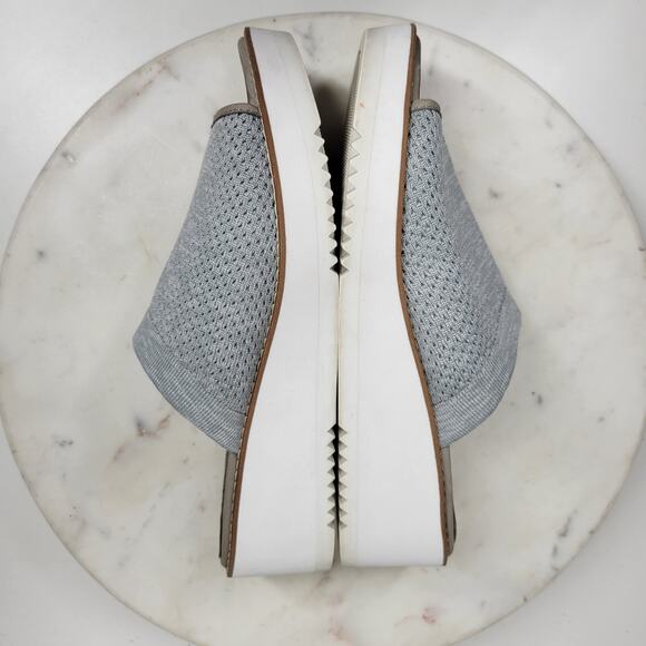 Eileen Fisher Telly Sandals Womens 7.5 Blue Knit Stretch Mesh Platform Wedge - Picture 6 of 14